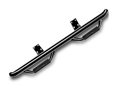 N-Fab Cab Length Nerf Side Step Bars; Gloss Black (07-10 Silverado 2500 HD Crew Cab)