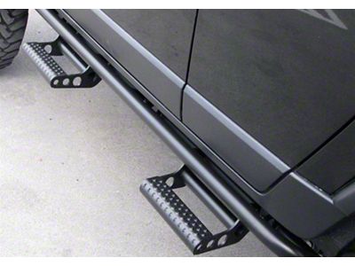 N-Fab Cab Length RKR Side Rails with Detachable Steps; Textured Black (20-24 Silverado 2500 HD Crew Cab)