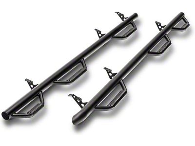 N-Fab Wheel 2 Wheel Bed Access Nerf Side Step Bars; Textured Black (11-14 Silverado 2500 HD Crew Cab w/ 8-Foot Long Box)