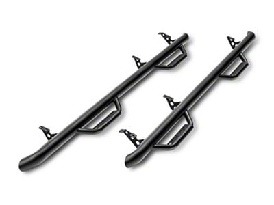 N-Fab Wheel 2 Wheel Bed Access Nerf Side Step Bars; Textured Black (2014 Silverado 3500 HD Regular Cab w/ 8-Foot Long Box)