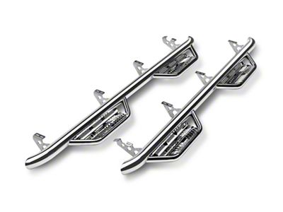 N-Fab Cab Length Podium Nerf Side Step Bars; Polished Stainless (17-24 F-250 Super Duty SuperCab)