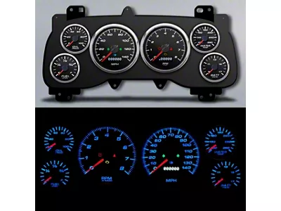 New Vintage USA Performance II Series Direct Fit Gauge Kit; Black (99-02 RAM 2500)