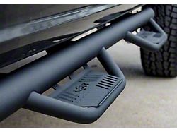 N-Fab Cab Length Podium Nerf Side Step Bars; Textured Black (07-13 Sierra 1500 Crew Cab)