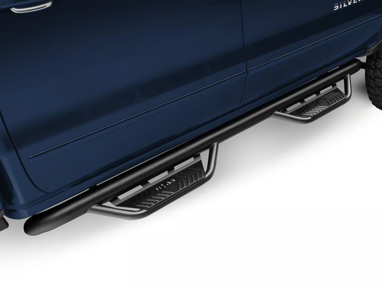 N-Fab Silverado Cab Length Podium Nerf Side Step Bars - Textured Black ...