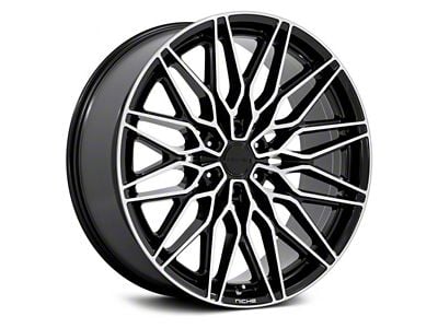 Niche Calabria 6 Gloss Black with Machined Lip 6-Lug Wheel; 20x9.5; 30mm Offset (14-18 Silverado 1500)