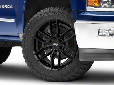 Niche Vosso Gloss Black 6-Lug Wheel; 22x9.5; 30mm Offset (14-18 Silverado 1500)