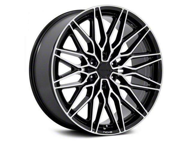 Niche Calabria 6 Gloss Black with Machined Lip 6-Lug Wheel; 20x9.5; 30mm Offset (21-24 Tahoe)