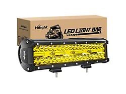 12-Inch Triple Row LED Fog Light; Spot/Flood Combo Beam; Amber (Universal; Some Adaptation May Be Required)