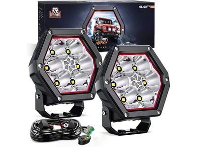 4-Inch Hexagon LED Pod Lights; Spot Beam (Universal; Some Adaptation May Be Required)