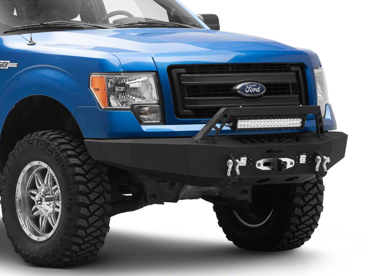 F-150 Full Width Winch Mount Front Bumper with LED Lights (09-14 F-150 ...