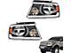 LED DRL Headlights with Amber Reflector; Black Housing; Clear Lens (04-08 F-150)