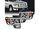 LED DRL Headlights with Amber Reflector; Black Housing; Clear Lens (09-14 F-150 w/ Factory Halogen Headlights)