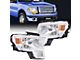 LED DRL Headlights with Amber Reflector; Chrome Housing; Clear Lens (09-14 F-150 w/ Factory Halogen Headlights)