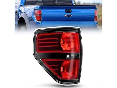 OE Style Tail Light; Black Housing; Red Lens; Driver Side (09-14 F-150 Styleside)
