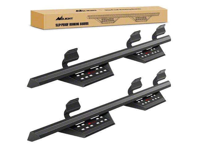 3.60-Inch Drop Side Step Bars; Black (17-24 F-250 Super Duty SuperCrew)