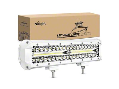 12-Inch White LED Light Bar; Spot/Flood Combo Beam (Universal; Some Adaptation May Be Required)