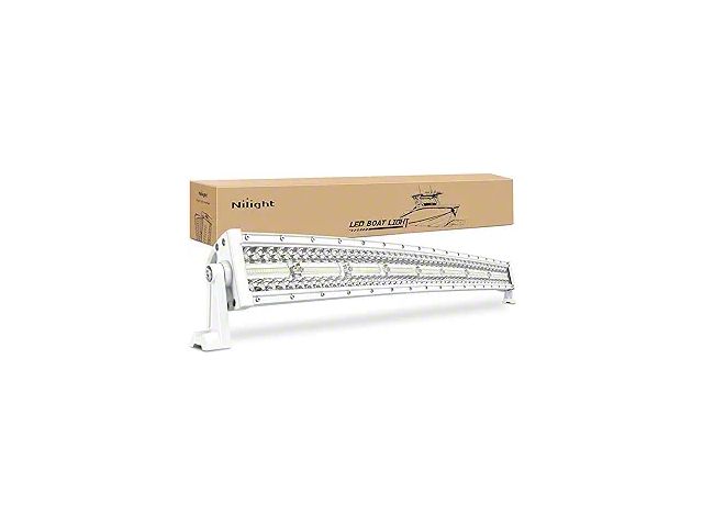 33-Inch White Curved LED Light Bar; Spot/Flood Combo Beam (Universal; Some Adaptation May Be Required)