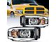 LED DRL Headlights with Clear Reflectors; Black Housing; Clear Lens (02-05 RAM 1500)
