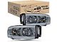 LED DRL Headlights with Clear Reflectors; Chrome Housing; Smoked Lens (02-05 RAM 1500)