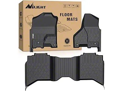 Nilight TPE Front and Rear Floor Liners; Black (12-18 RAM 1500 Crew Cab)