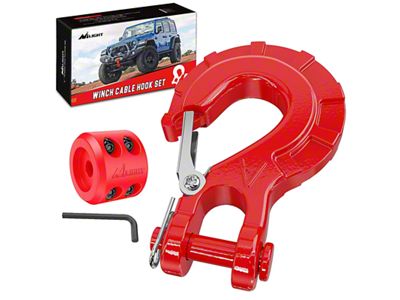 Forged Steel Winch Hook; Red