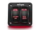 2-Gang Aluminum Rocker Switch Panel with LED Light Bar and Rear Light Rocker Switches; Red LED (Universal; Some Adaptation May Be Required)
