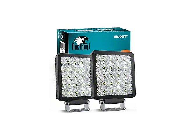 5-Inch Square LED Lights; Flood Beam (Universal; Some Adaptation May Be Required)