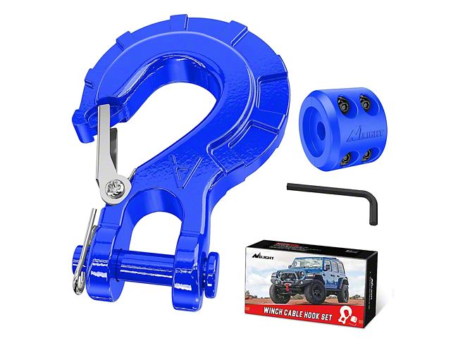 Forged Steel Winch Hook; Blue