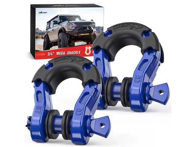 3/4-Inch Mega D-Rings; Blue