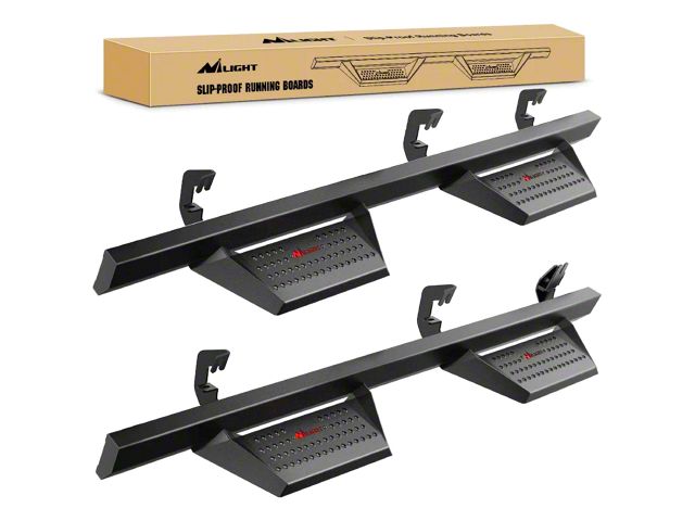 4-Inch Drop Side Step Bars; Black (07-19 Sierra 2500 HD Crew Cab)