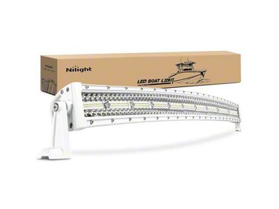 42-Inch White Curved LED Light Bar; Spot/Flood Combo Beam (Universal; Some Adaptation May Be Required)