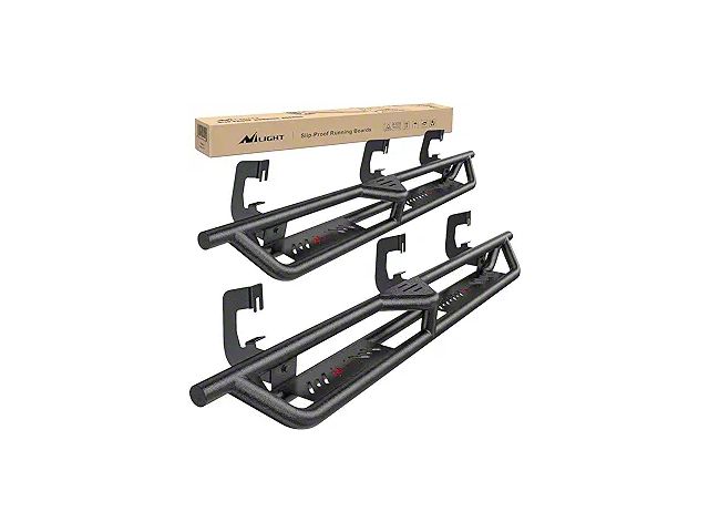 Nerf Side Step Bars; Black (07-18 Silverado 1500 Extended/Double Cab)