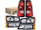 OE Style Headlight and Tail Light Combo Kit; Black Housing; Clear Lens (03-06 Silverado 1500 Fleetside)