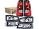 OE Style Headlight and Tail Light Combo Kit; Black Housing; Clear Lens (03-06 Silverado 1500 Fleetside)