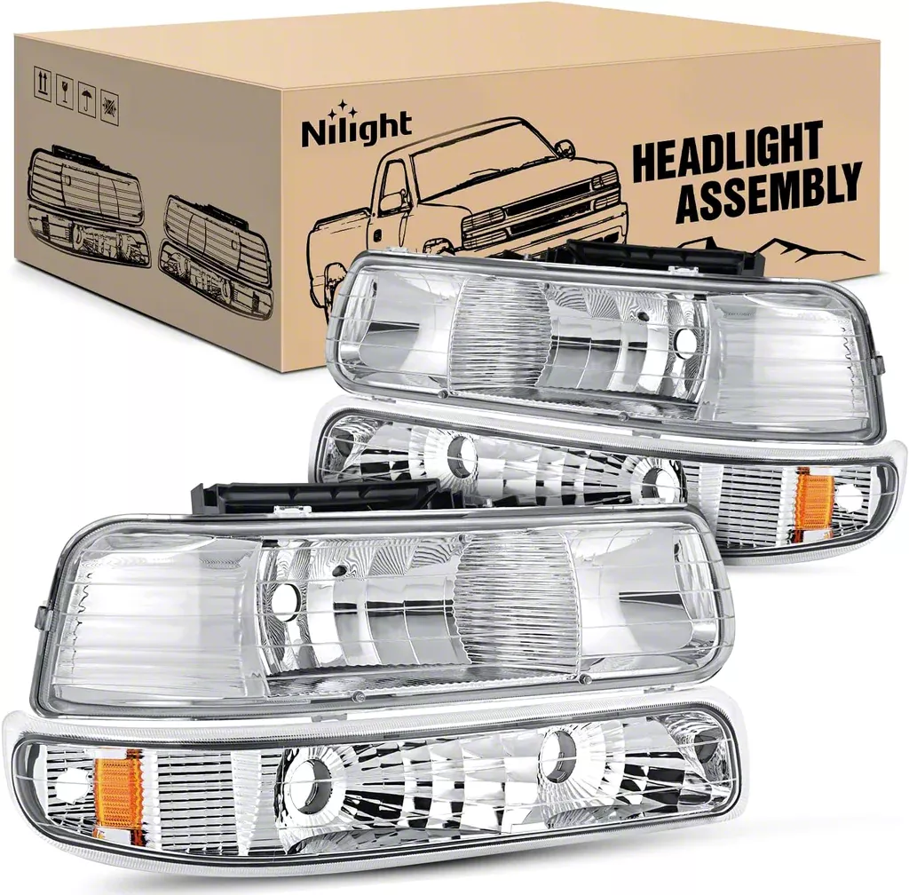 Nilight Silverado 1500 OE Style Headlights with Amber Corners