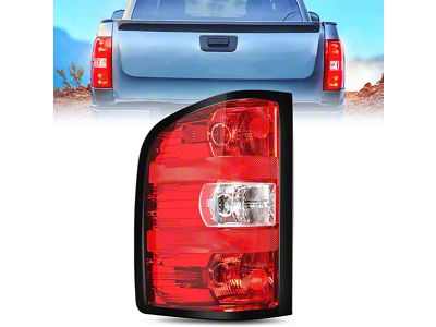 OE Style Tail Light; Chrome Housing; Red Lens; Driver Side (07-13 Silverado 1500)