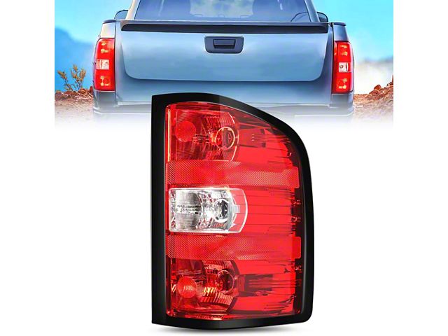 OE Style Tail Light; Chrome Housing; Red Lens; Passenger Side (07-13 Silverado 1500)