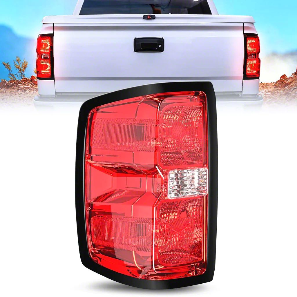 Silverado 1500 Oe Style Tail Light Chrome Housing Smoked Lens Driver Side 14 18 Silverado 9326