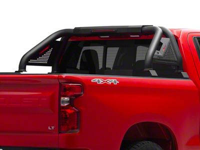 Truck Bed Chase Rack Roll Bar Cargo Carrier Basket; Chrome (14-25 Silverado 1500)