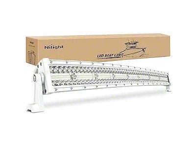 33-Inch White Curved LED Light Bar; Spot/Flood Combo Beam (Universal; Some Adaptation May Be Required)
