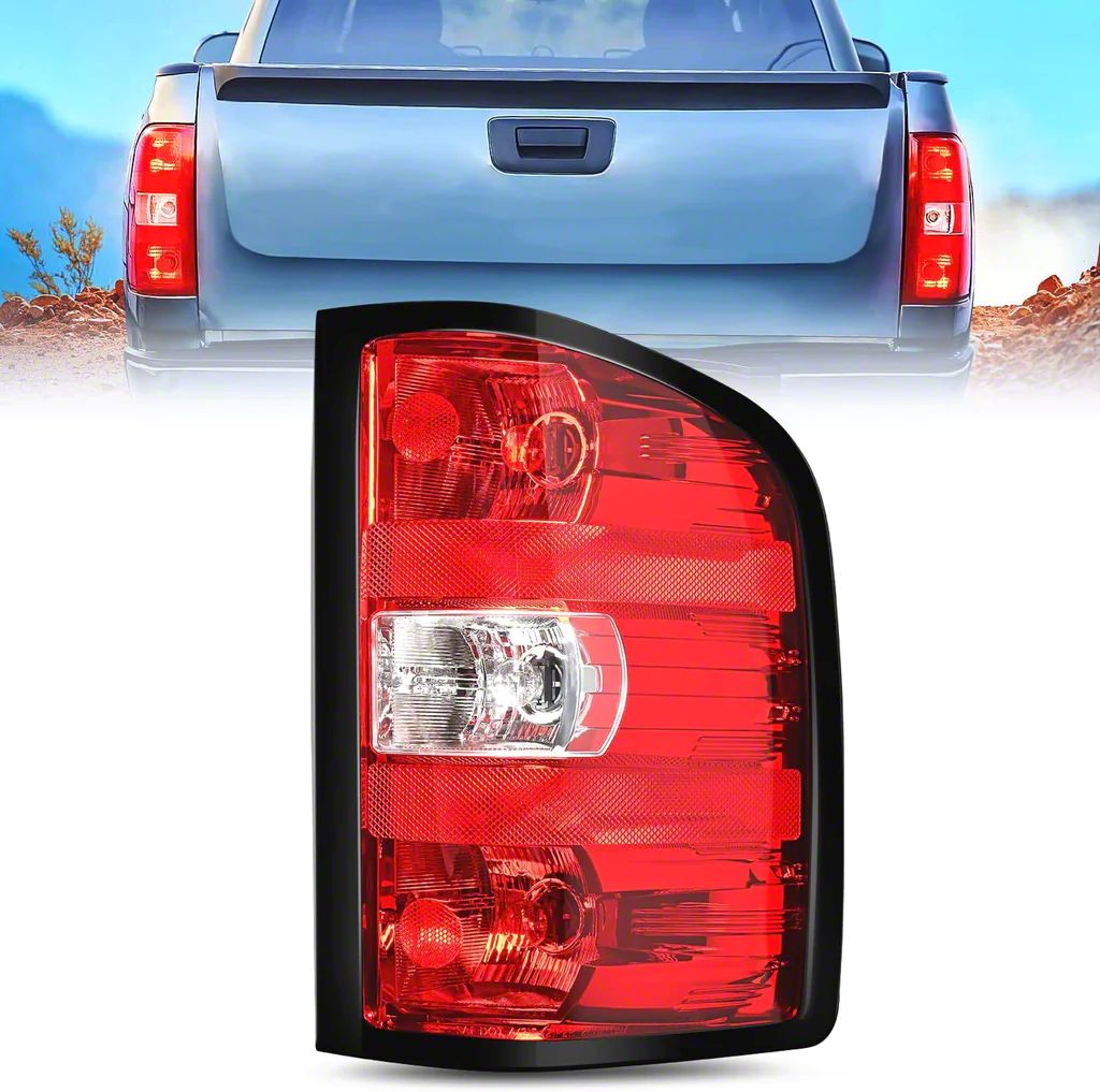 Silverado 2500 OE Style Tail Light; Chrome Housing; Red Lens; Passenger ...