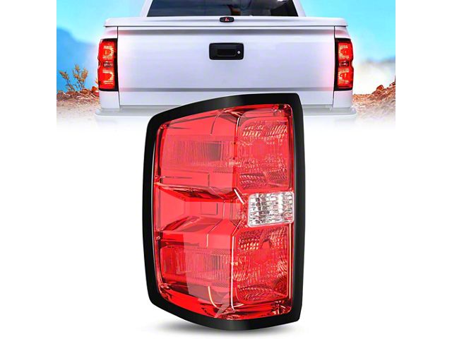 OE Style Tail Light; Chrome Housing; Smoked Lens; Driver Side (15-19 Silverado 2500 HD w/ Factory Halogen Tail Lights)