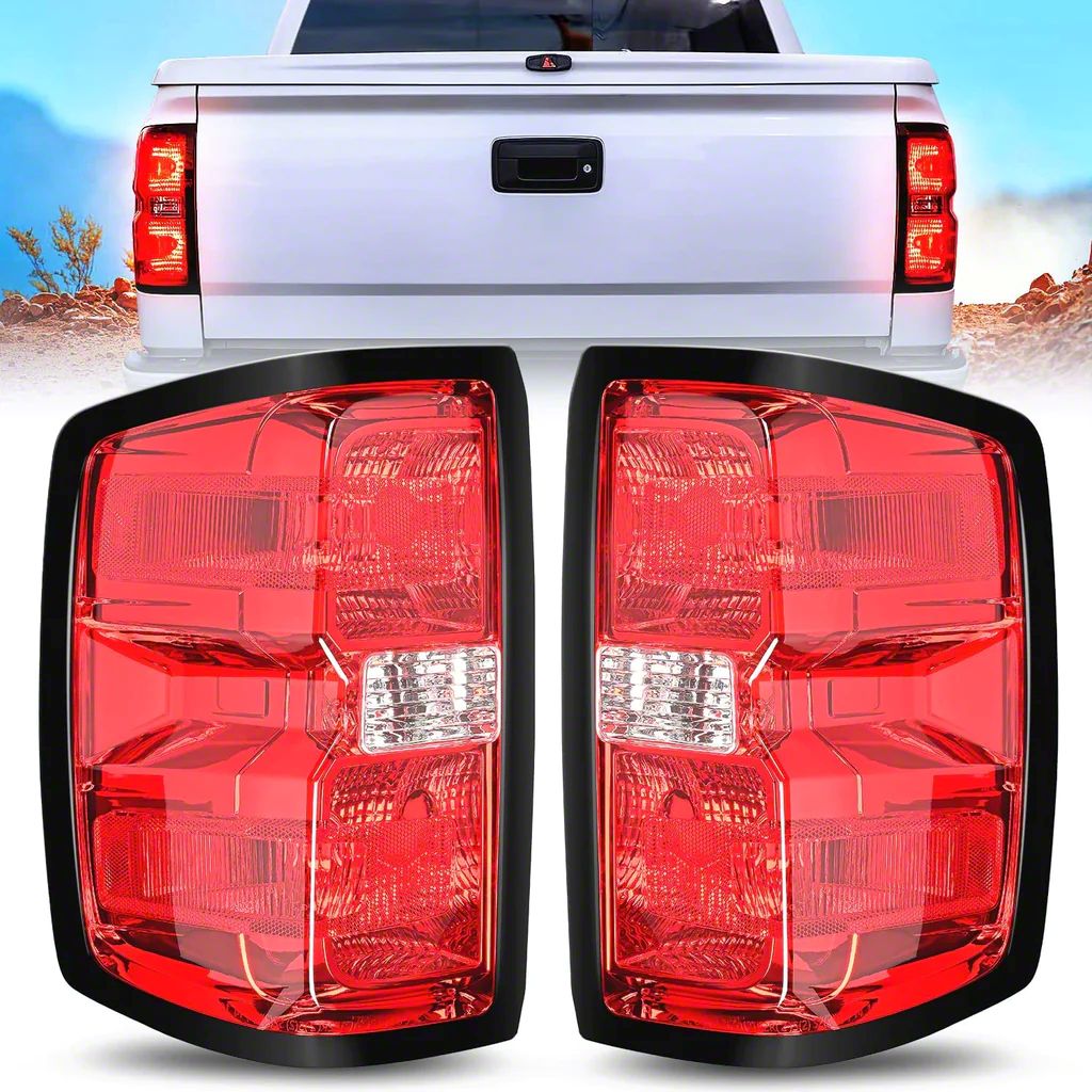 Silverado 2500 Oe Style Tail Lights Chrome Housing Smoked Lens 15 19 Silverado 2500 Hd W