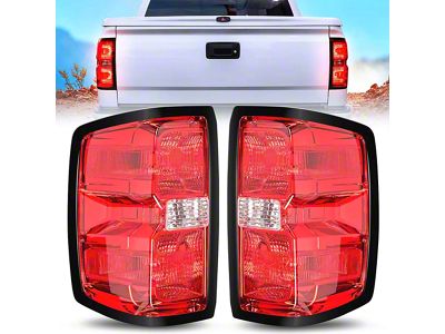 OE Style Tail Lights; Chrome Housing; Smoked Lens (15-19 Silverado 3500 HD w/ Factory Halogen Tail Lights)