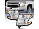 OE Style Headlights with Amber Corners; Chrome Housing; Clear Lens (15-20 Tahoe w/ Factory Halogen Headlights)