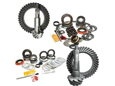 Nitro Gear & Axle GM 8.25-Inch Front and 9.50-Inch Rear Axle Ring and Pinion Gear Kit; 3.73 Gear Ratio (14-18 5.3L Sierra 1500)