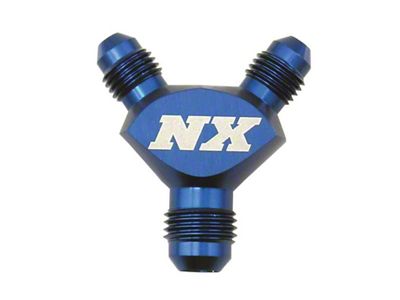 Nitrous Express Billet Pure-Flo Y Fitting; 3AN x 3AN x 3AN; Blue