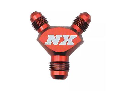 Nitrous Express Billet Pure-Flo Y Fitting; 4AN x 4AN x 4AN; Red