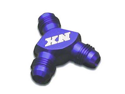 Nitrous Express Billet Pure-Flo Y Fitting; 6AN x 6AN x 6AN; Blue