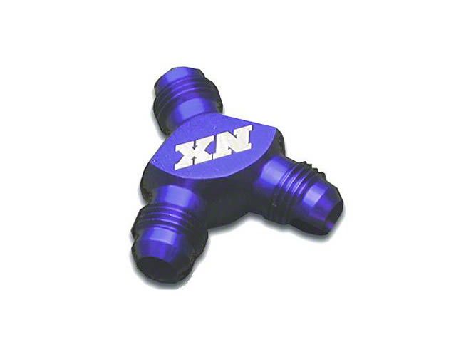 Nitrous Express Billet Pure-Flo Y Fitting; 6AN x 6AN x 6AN; Blue